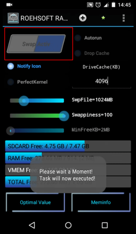 how to increase ram of android phone using memory card