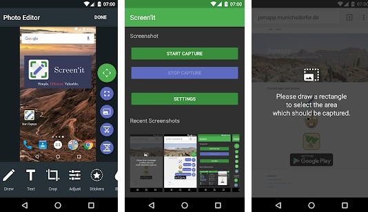 simple screenshot app for android