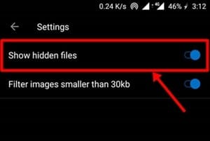 hidden files android