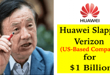 Huawei Slapped Verizon To Pay $1 Billion for Patent Violation Issues
