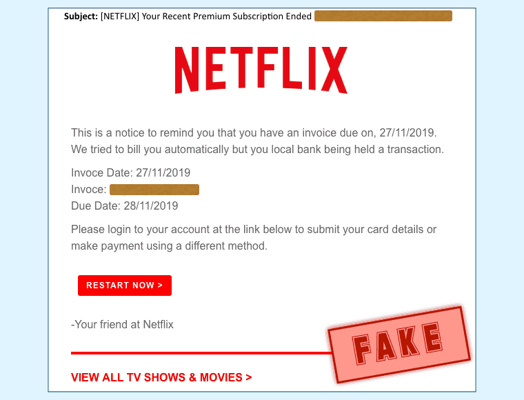 Netflix Phishing Scam