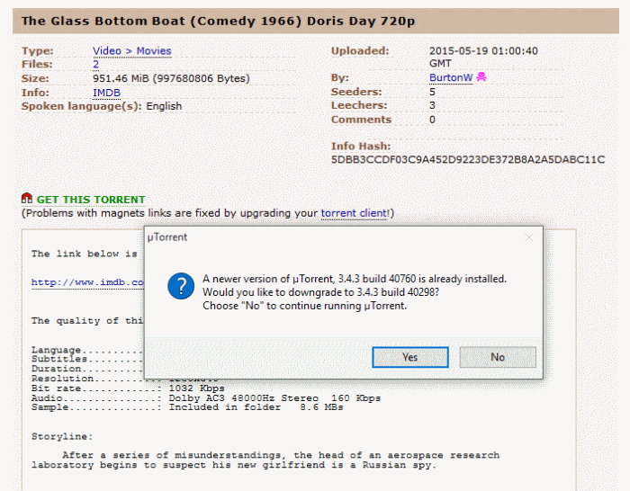 Updating and Downgrading the Torrent