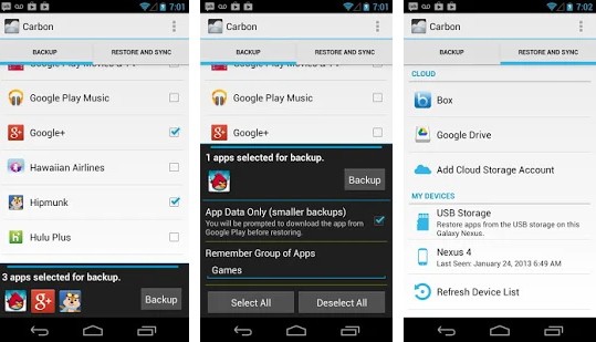 Helium App Sync & Backup; android backup apps