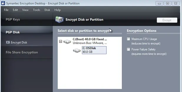 Symantec Drive Encryption
