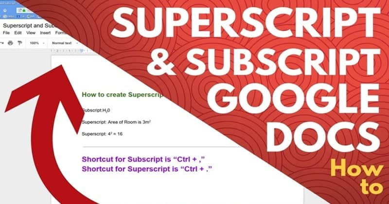 Subscript & Superscript in Google Docs