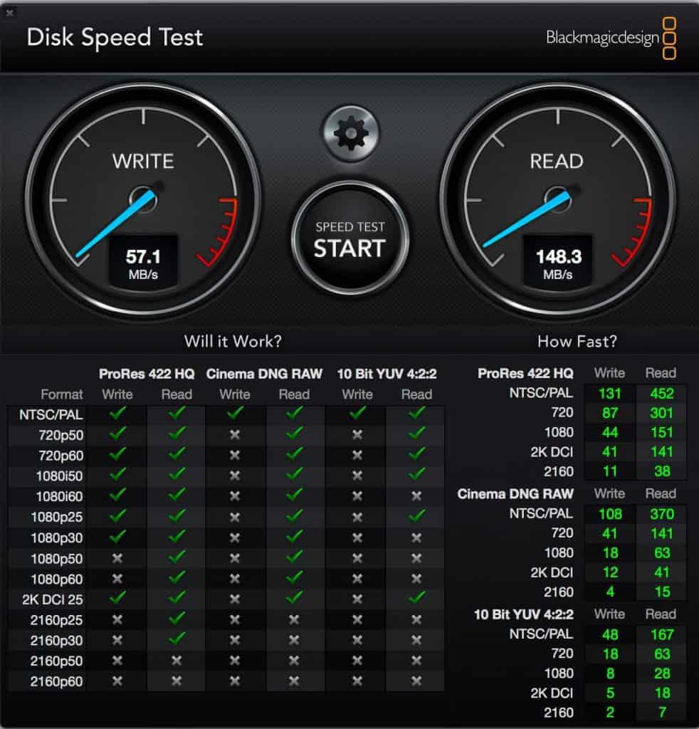 how to use blackmagic disk speed test