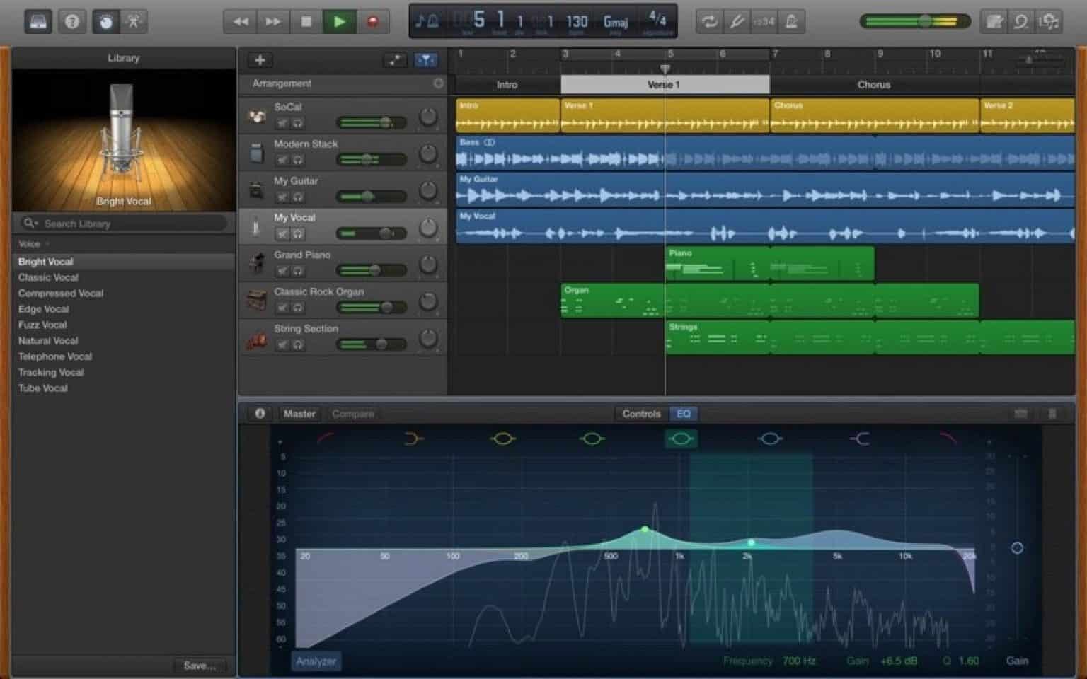 garageband for mac tutorial mixer interface