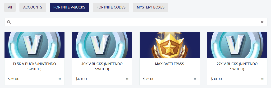 Ads for selling V-Bucks