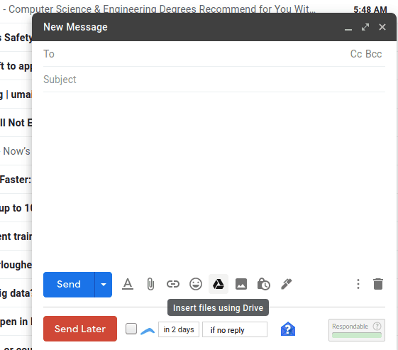 Send via Gmail Google Drive Integration
