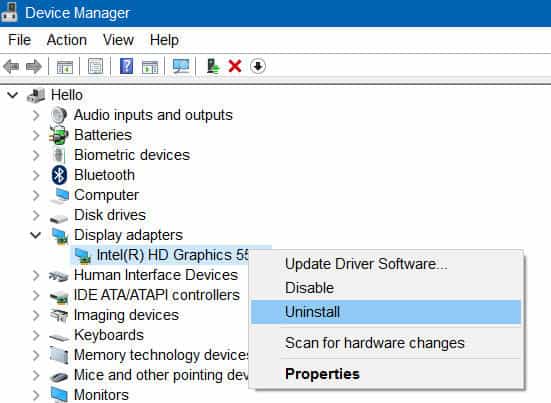 Re-installing Display Driver