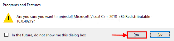 Uninstall Microsoft Visual C++ x86