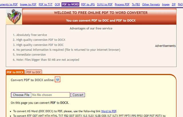 online pdf to word converter free without email