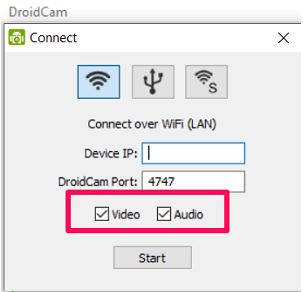 Choose both audio and video
