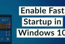 Enable Fast Startup in Windows 10
