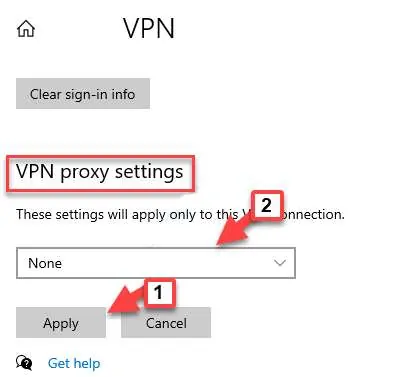 VPN Proxy settings
