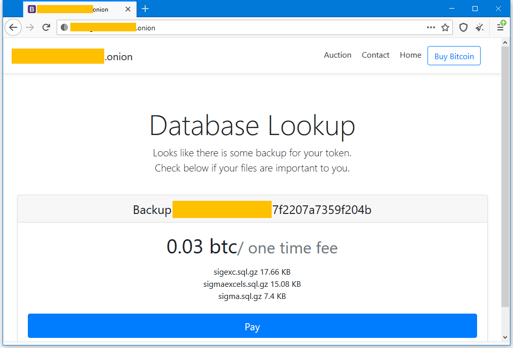 Database lookup