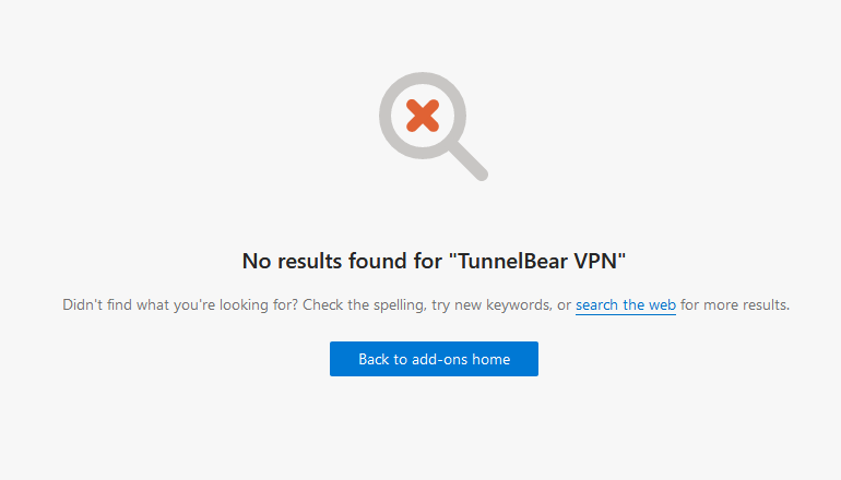 Fake TunnelBear VPN Add-on
