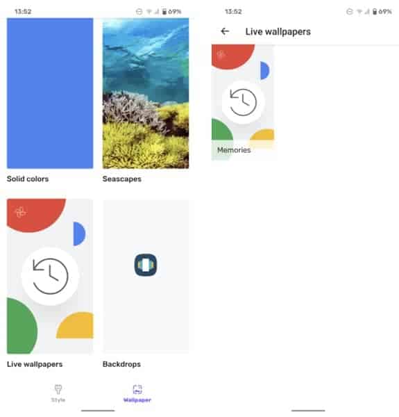 Google Photos Live Wallpapers