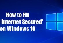 Fix 'No Internet Secured' Error on Windows 10