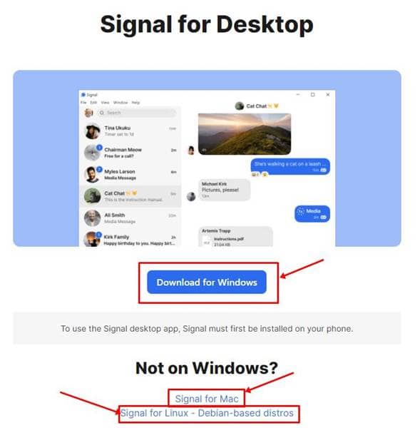 Signal para PC de escritorio