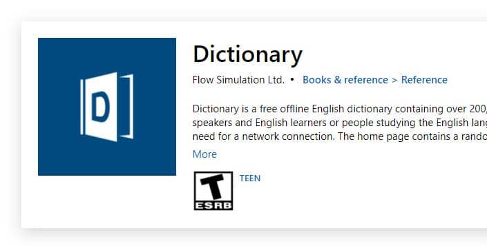 whats the best free dictionary for windows 10