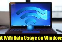 Limit WiFi Data Usage on Windows 10
