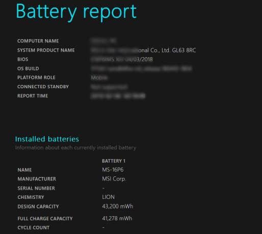 How to Check Battery Cycle Count in Windows 10 Laptop