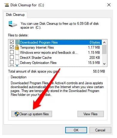Disk cleanup system files (1)