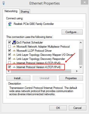 Internet Protocol Version 4 (TCP/IPv4)