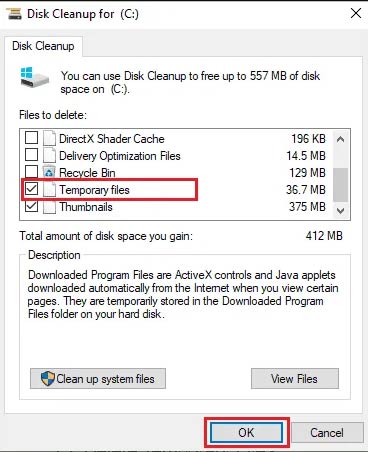 Delete Temporary Files to fix windows installer not working issue