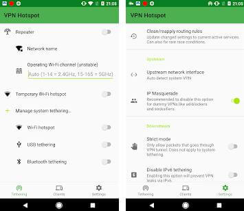 VPN Hotspot; tethering apps for android