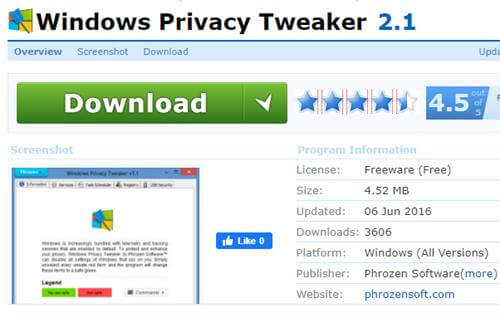 Windows Privacy Tweaker 2.1