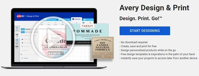 Avery Design and Print; label printing softwares