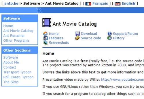 Ant Movie Catalog