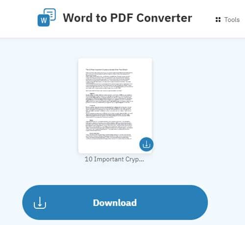 Using Word to PDF Converter Website