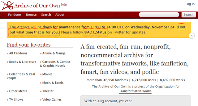 Archive of Our Own (AO3)