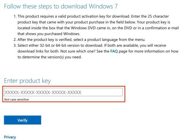 Windows 7 valid retail key