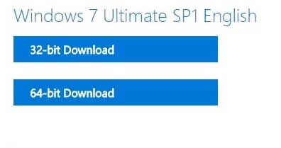 Windows 7 ISO, both 32–bit and 64–bit