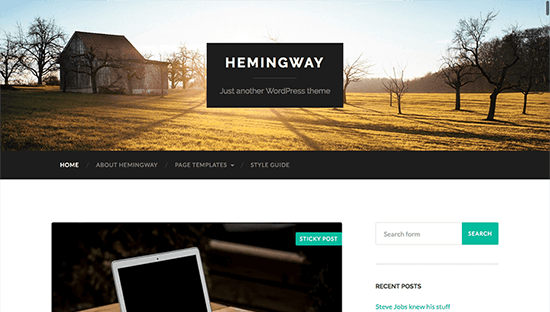 Tema gratuito de WordPress de Hemingway