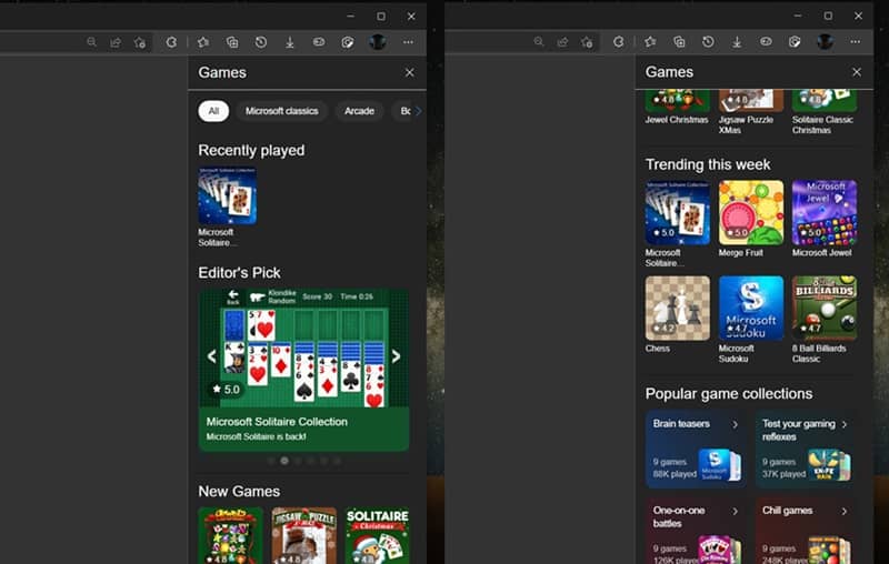 Microsoft Adds Free HTML5 Games into Edge Browser