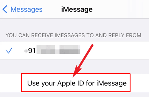 Use your Apple ID for iMessage