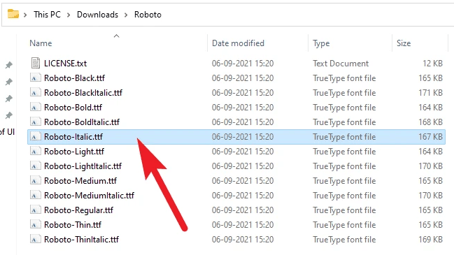 extract the zip file into folder