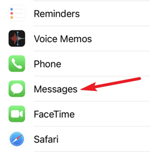 iPhone Settings Messages
