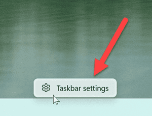 jump directly to the taskbar settings