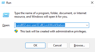 rundll32.exe user32.dll,LockWorkStation