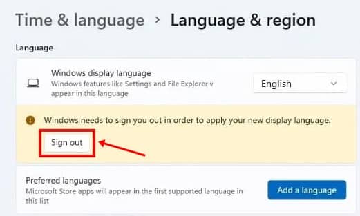 Sign out and sign in microsoft account