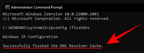 ipconfig /flushdns - Successfully flushed the DNS resolver cache