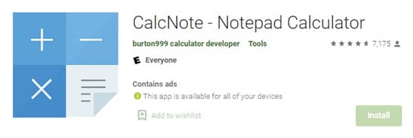 CalcNote-Notepad Calculator