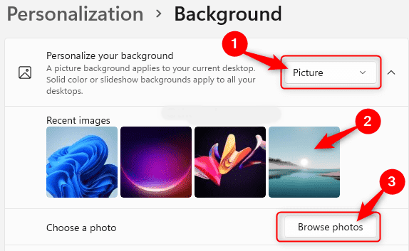 Personalization Background Select Picture
