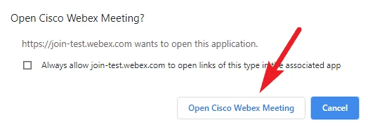 open the Cisco Webex Meeting app